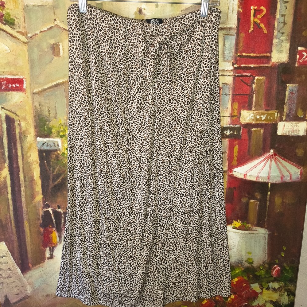 Bobeau Animal Print Maxi Skirt